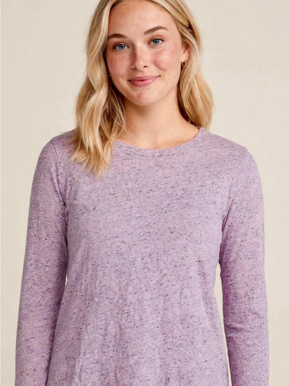 Women's Old Navy Everywhere M Long-Sleeve Crewneck Top - Lavender Heather Basic